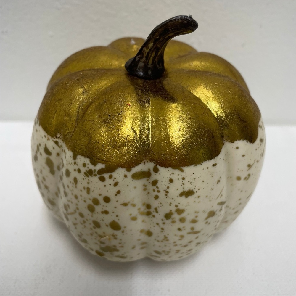 Gold and Cream Decorative Pumpkin